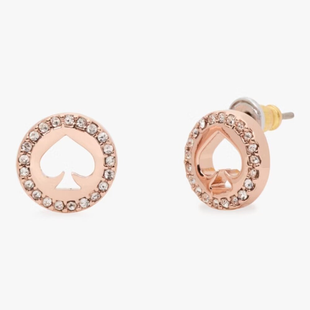 NEW- Kate Spade- Spot The Spade Pave Halo Spade Studs